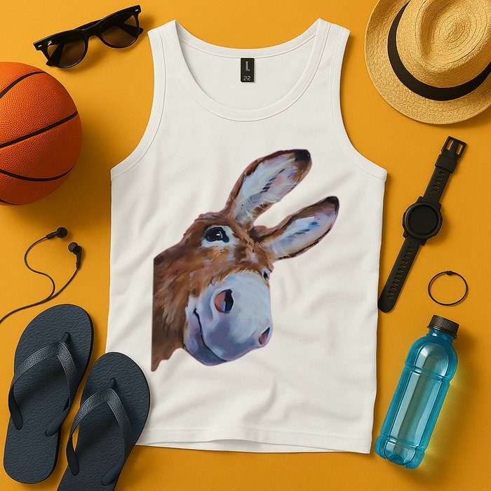 Peachbruh Funny Donkey Art Donkey Head Smile Eagerly Donkey Tank Top