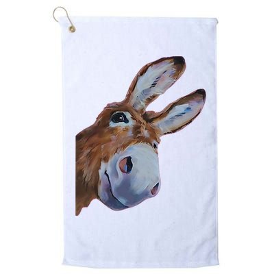 Peachbruh Funny Donkey Art Donkey Head Smile Eagerly Donkey Golf Towel