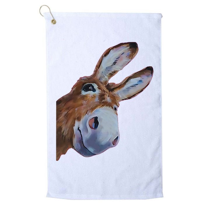 Peachbruh Funny Donkey Art Donkey Head Smile Eagerly Donkey Golf Towel