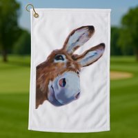 Peachbruh Funny Donkey Art Donkey Head Smile Eagerly Donkey Golf Towel