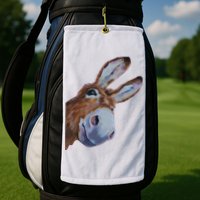 Peachbruh Funny Donkey Art Donkey Head Smile Eagerly Donkey Golf Towel