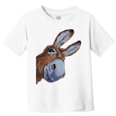 Peachbruh Funny Donkey Art Donkey Head Smile Eagerly Donkey Toddler T-Shirt