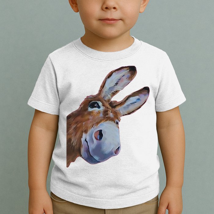 Peachbruh Funny Donkey Art Donkey Head Smile Eagerly Donkey Toddler T-Shirt