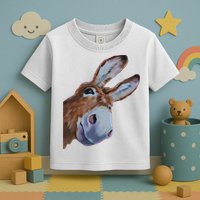 Peachbruh Funny Donkey Art Donkey Head Smile Eagerly Donkey Toddler T-Shirt