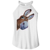 Peachbruh Funny Donkey Art Donkey Head Smile Eagerly Donkey Women's Perfect Tri Rocker Tank