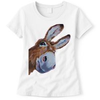 Peachbruh Funny Donkey Art Donkey Head Smile Eagerly Donkey Womens T-Shirt