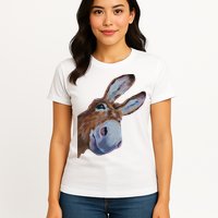 Peachbruh Funny Donkey Art Donkey Head Smile Eagerly Donkey Womens T-Shirt