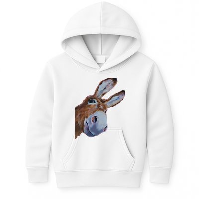 Peachbruh Funny Donkey Art Donkey Head Smile Eagerly Donkey Kids Hoodie