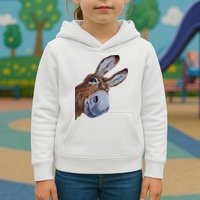Peachbruh Funny Donkey Art Donkey Head Smile Eagerly Donkey Kids Hoodie