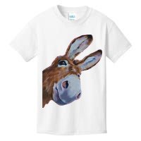 Peachbruh Funny Donkey Art Donkey Head Smile Eagerly Donkey Kids T-Shirt