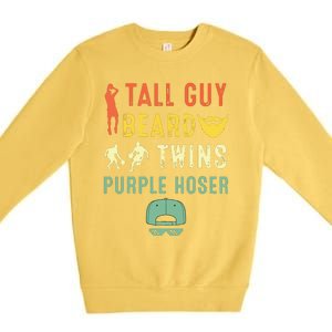 Perfect For Dude Tall Guy Beard Twins Purple Hoser Premium Crewneck Sweatshirt