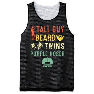 Perfect For Dude Tall Guy Beard Twins Purple Hoser Mesh Reversible Basketball Jersey Tank