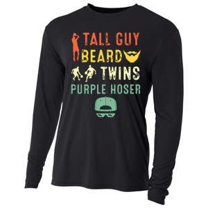 Perfect For Dude Tall Guy Beard Twins Purple Hoser Cooling Performance Long Sleeve Crew