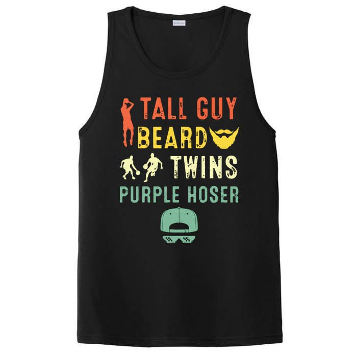 Perfect For Dude Tall Guy Beard Twins Purple Hoser PosiCharge Competitor Tank