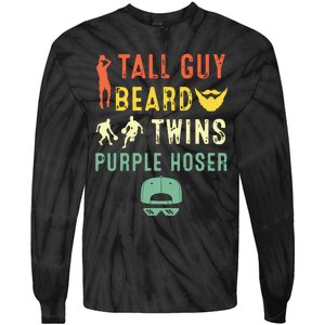 Perfect For Dude Tall Guy Beard Twins Purple Hoser Tie-Dye Long Sleeve Shirt