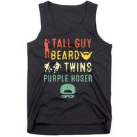 Perfect For Dude Tall Guy Beard Twins Purple Hoser Tank Top