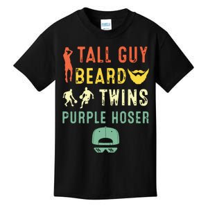 Perfect For Dude Tall Guy Beard Twins Purple Hoser Kids T-Shirt