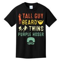 Perfect For Dude Tall Guy Beard Twins Purple Hoser Kids T-Shirt