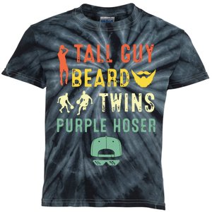 Perfect For Dude Tall Guy Beard Twins Purple Hoser Kids Tie-Dye T-Shirt