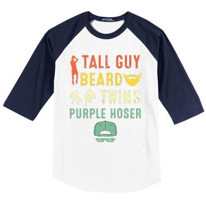 Perfect For Dude Tall Guy Beard Twins Purple Hoser Baseball Sleeve Shirt