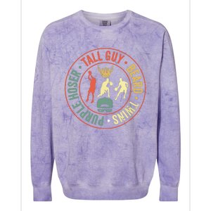 Perfect For Dude Tall Guy Beard Twins Purple Hoser Colorblast Crewneck Sweatshirt