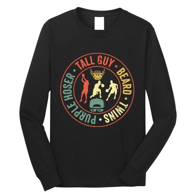 Perfect For Dude Tall Guy Beard Twins Purple Hoser Long Sleeve Shirt