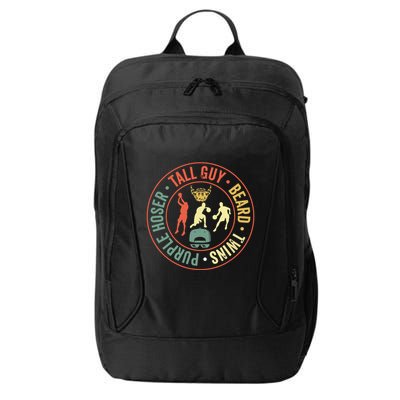 Perfect For Dude Tall Guy Beard Twins Purple Hoser City Backpack