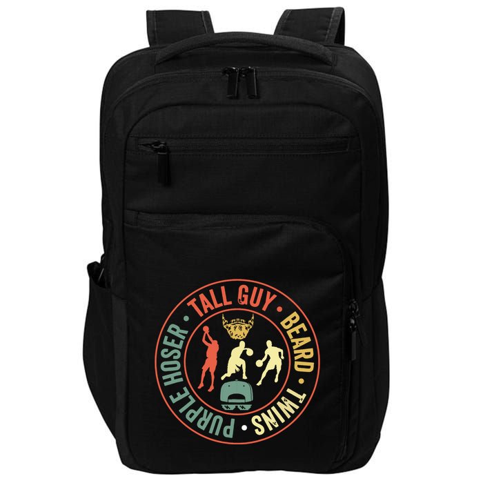 Perfect For Dude Tall Guy Beard Twins Purple Hoser Impact Tech Backpack