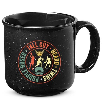 Perfect For Dude Tall Guy Beard Twins Purple Hoser 15oz Campfire Ceramic Mug