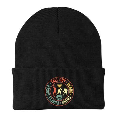Perfect For Dude Tall Guy Beard Twins Purple Hoser Beanie