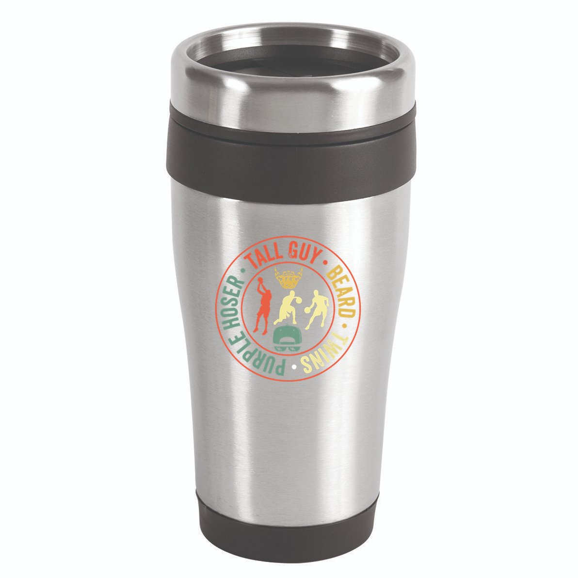 Perfect For Dude Tall Guy Beard Twins Purple Hoser 16oz Travel Tumbler