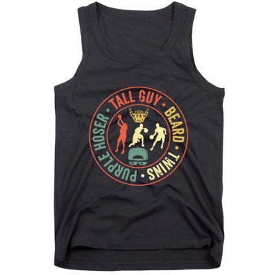Perfect For Dude Tall Guy Beard Twins Purple Hoser Tank Top