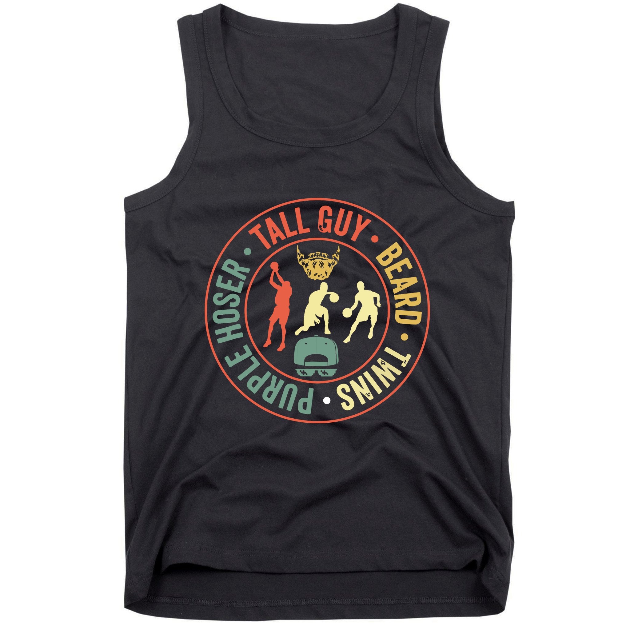 Perfect For Dude Tall Guy Beard Twins Purple Hoser Tank Top