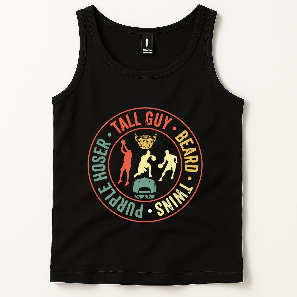 Perfect For Dude Tall Guy Beard Twins Purple Hoser Tank Top