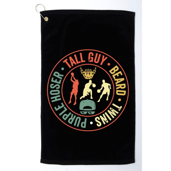 Perfect For Dude Tall Guy Beard Twins Purple Hoser Golf Towel