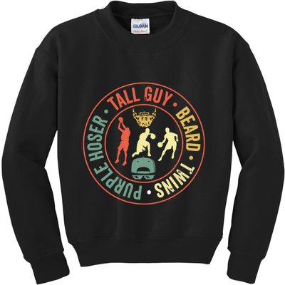Perfect For Dude Tall Guy Beard Twins Purple Hoser Kids Sweatshirt