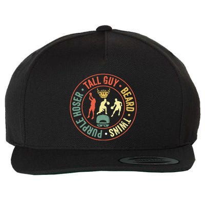 Perfect For Dude Tall Guy Beard Twins Purple Hoser Wool Snapback Cap