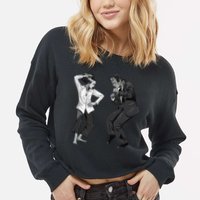 Pulp Frankenstein Dancing Monster Cropped Pullover Crew