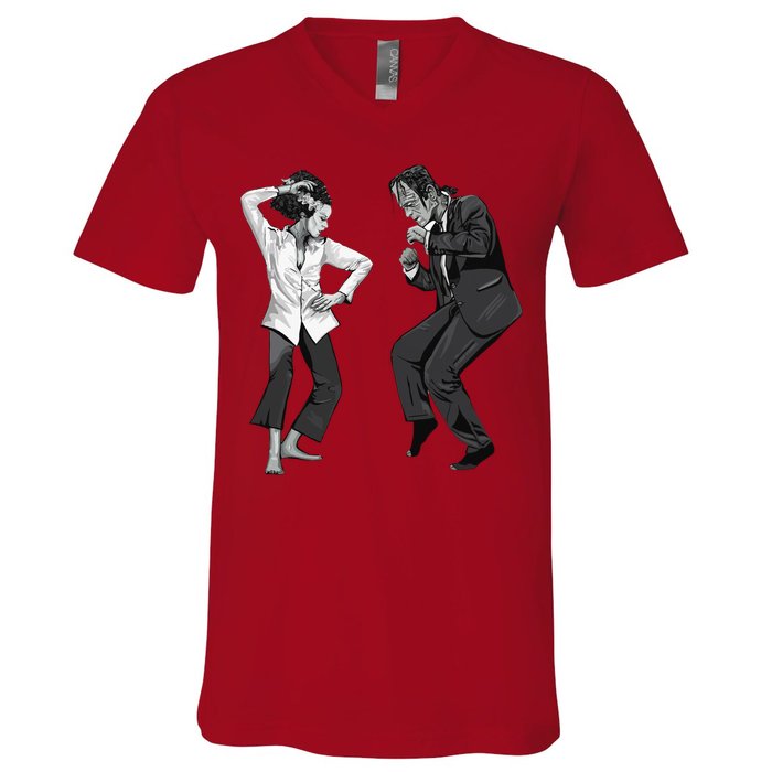 Pulp Frankenstein Dancing Monster V-Neck T-Shirt
