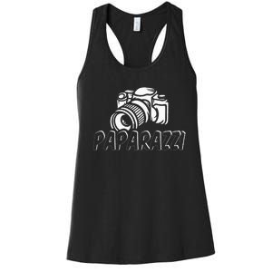 Paparazzi Funny Dad Photographer Retro Camera Women's Racerback Tank