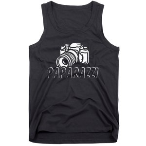 Paparazzi Funny Dad Photographer Retro Camera Tank Top