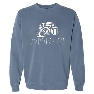 Paparazzi Funny Dad Photographer Retro Camera Garment-Dyed Sweatshirt