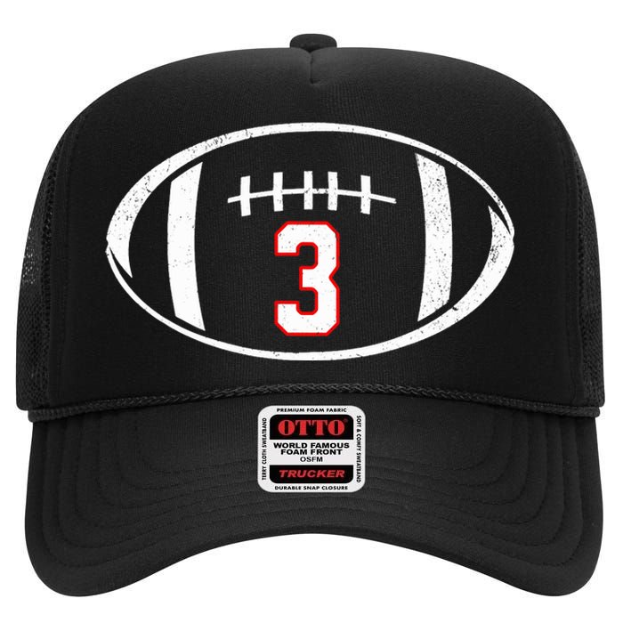 Pray For Damar Number 3 Football High Crown Mesh Back Trucker Hat