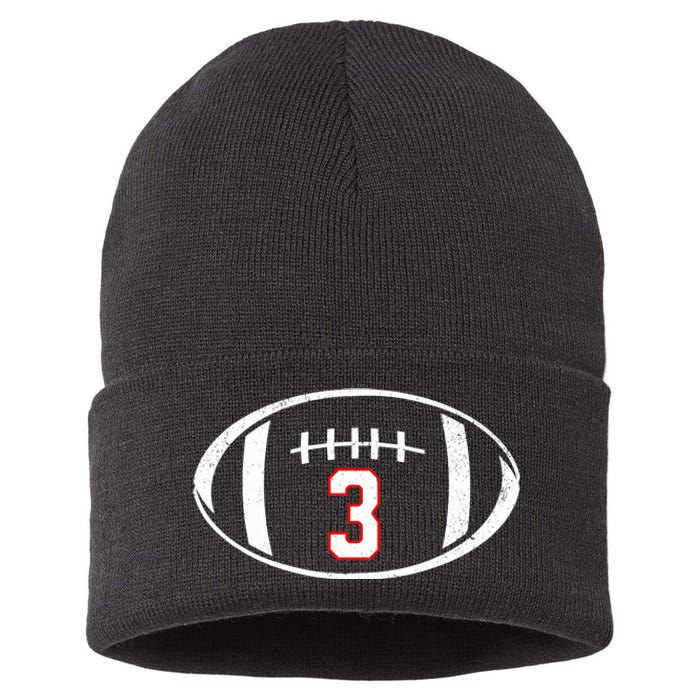 Pray For Damar Number 3 Football Sustainable Knit Beanie