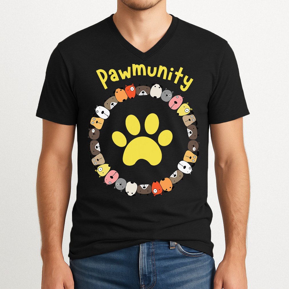 Pawmunity Funny Dog Lover's V-Neck T-Shirt