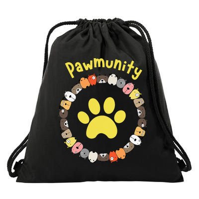 Pawmunity Funny Dog Lover's Drawstring Bag