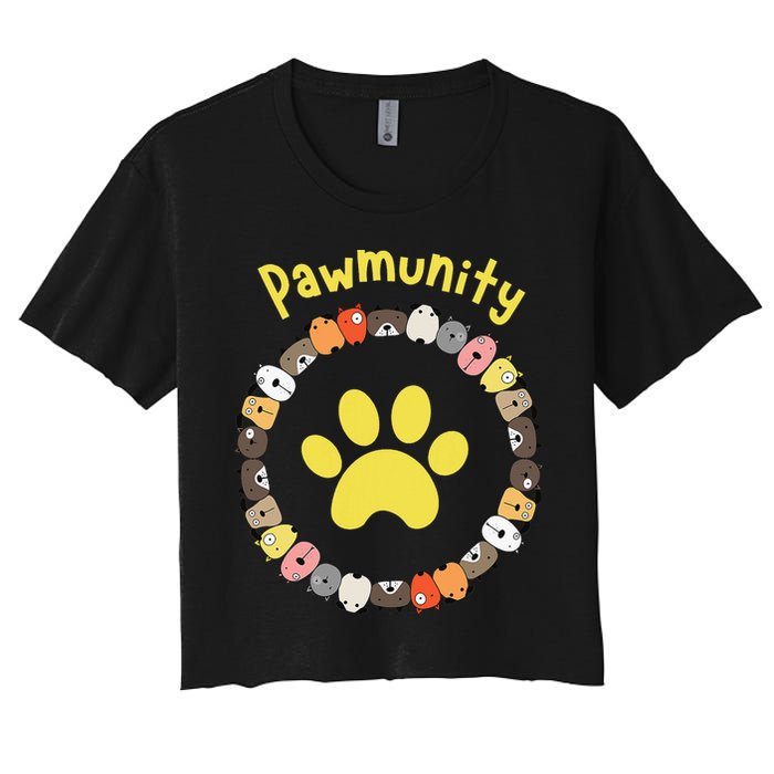 Pawmunity Funny Dog Lover's Women's Crop Top Tee