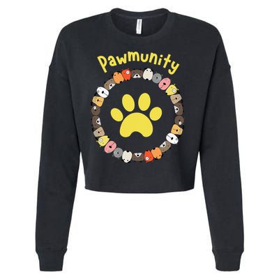 Pawmunity Funny Dog Lover's Cropped Pullover Crew