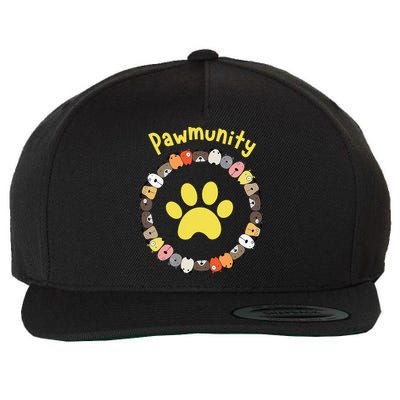 Pawmunity Funny Dog Lover's Wool Snapback Cap