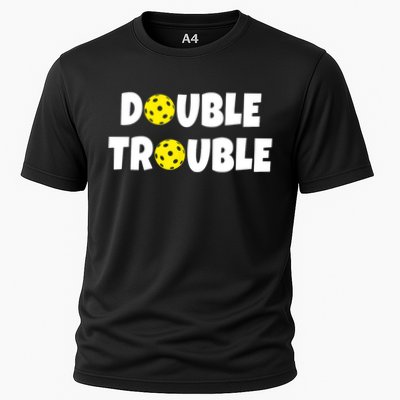Pickleball Funny Double Trouble Team TShirt Performance Shirt